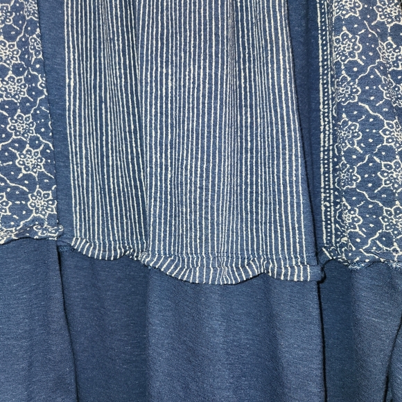 Free People Indigo Dreams Blue/White Tunic Size S Embroidery Patchwork Oversized - Picture 7 of 12